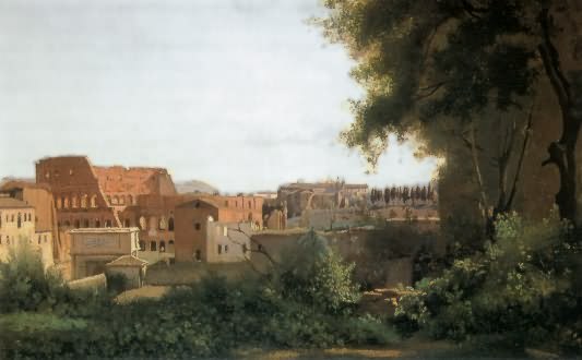 camille corot - view of the coloseum of rome