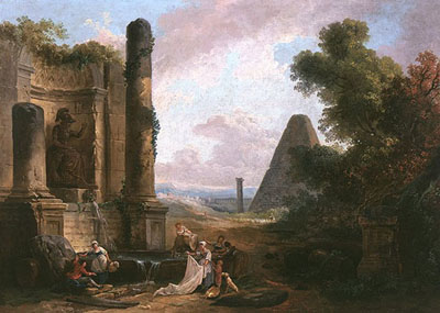 panini - ruines et pyramide de cestius - rome