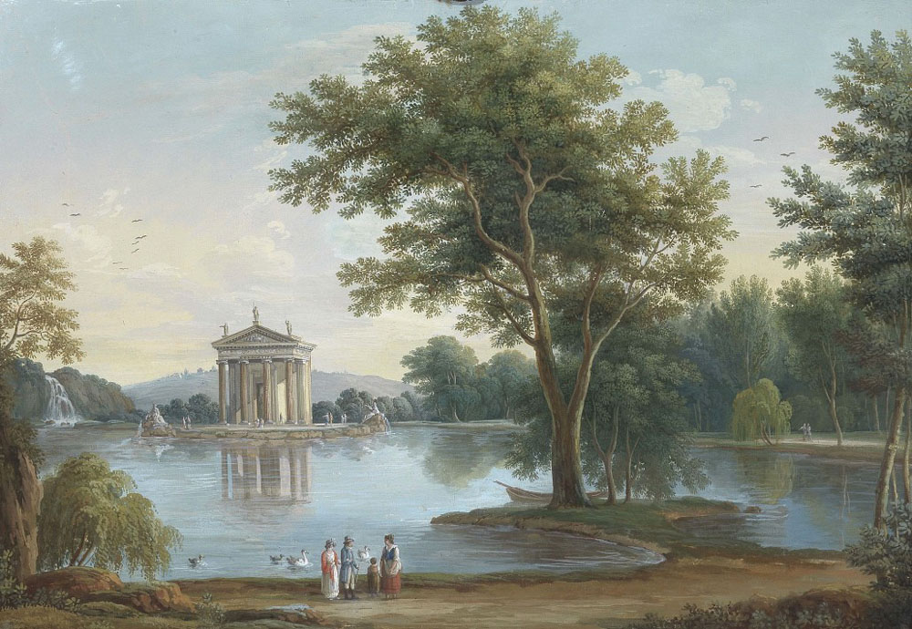Albert Christoph Dies,Lac du parc de la Villa Borghese (?, avant 1822, date indéterminée)