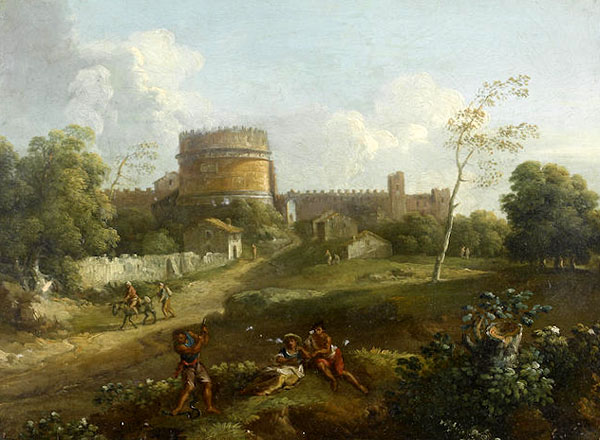 Giovanni Battista Busiri,Mausolée de Cecilia Metella sur la Via Appia (?, avant 1757, date indéterminée)