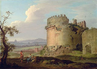 Carlo Labruzzi,Mausolée de Cecilia Metella sur la Via Appia (?, avant 1817, date indéterminée)