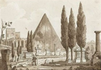 Carlo Labruzzi,Pyramide de Caius Cestius (?, avant 1817, date indéterminée)