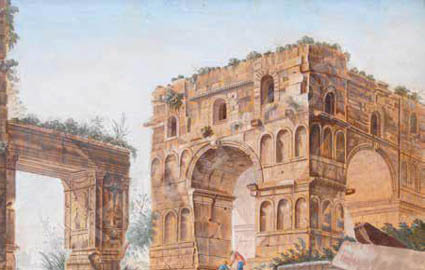 Charles-Louis Clérisseau,L'Arc de Janus (1740-1760, date indéterminée)