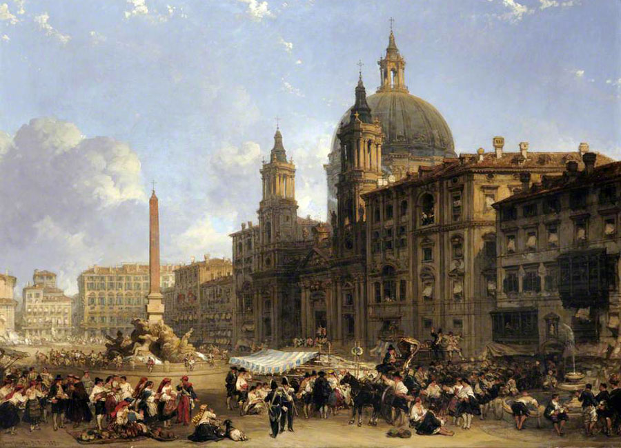 David Roberts,Place Navone (1857)