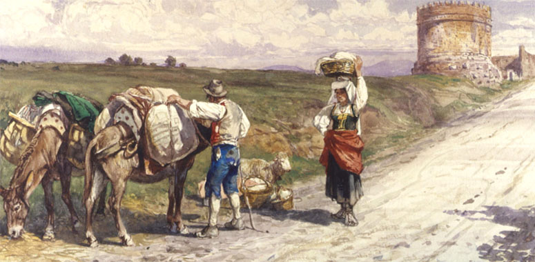 Enrico Coleman,Mausolée de Cecilia Metella sur la Via Appia (?, avant 1911, date indéterminée)