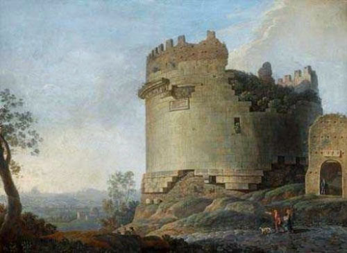 Franz Kaiserman,Mausolée de Cecilia Metella sur la Via Appia (?, avant 1833, date indéterminée)
