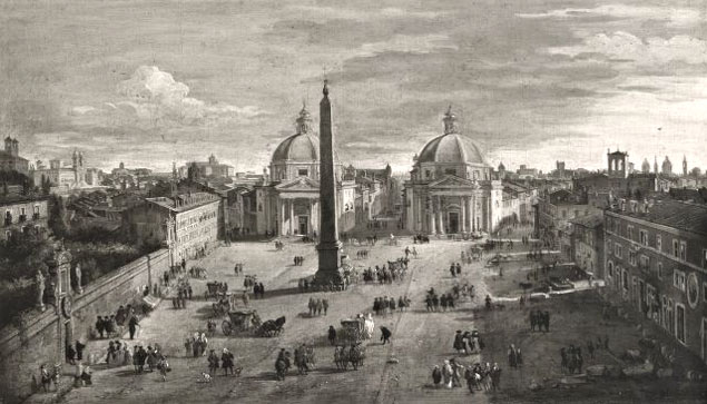 Gaspar Van Wittel,Place du Peuple (?, avant 1736, date indéterminée)