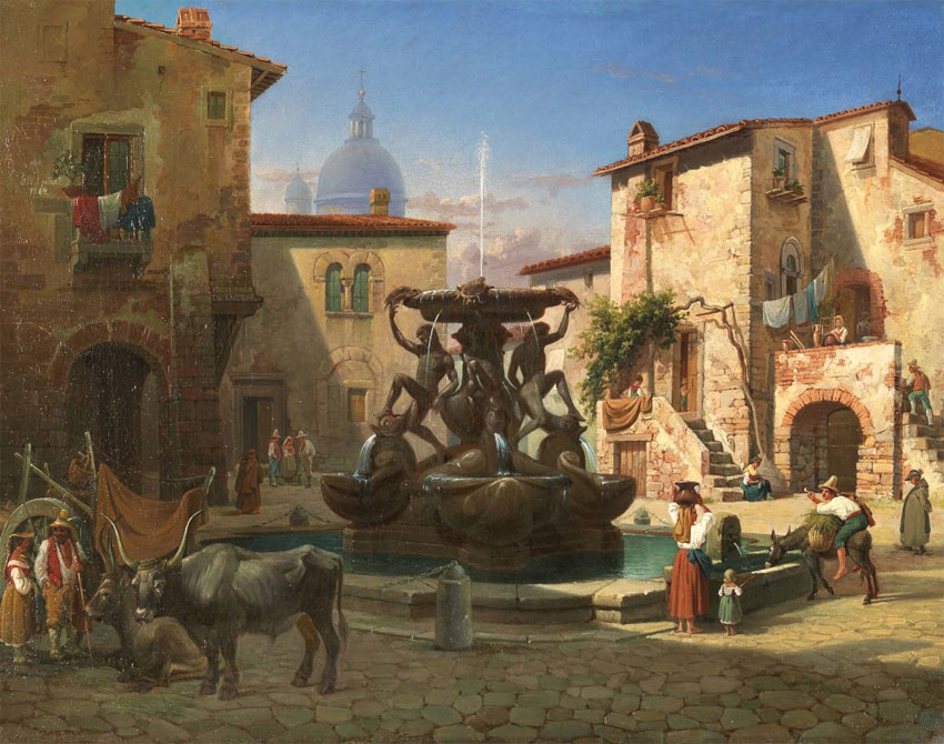 Gustaf Wilhelm Palm,Piazza delle Tartarughe (?, avant 1890, date indéterminée)