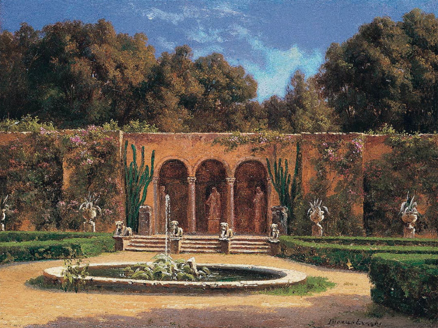 Thorald Læssøe,Portique des Lions à la Villa Borghese (?, avant 1878, date indéterminée)
