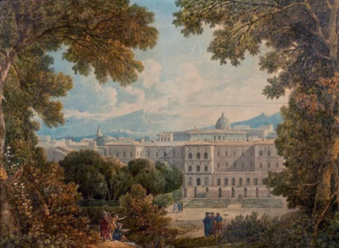 Louis-François Cassas,Vue de Rome depuis les jardins du Palais Corsini (?, avant 1827, date indéterminée)
