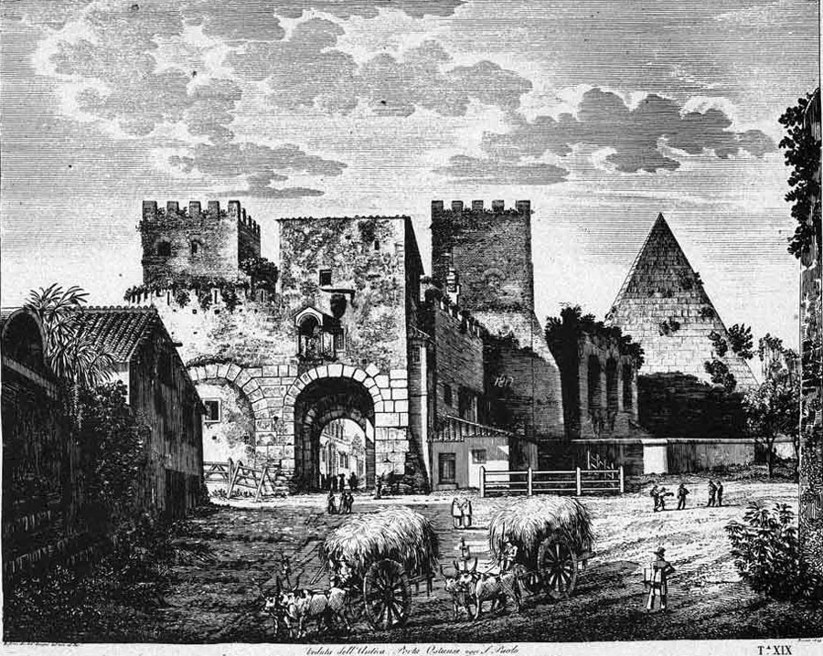 Luigi Rossini,Piazza di Porta San Paolo (1850)