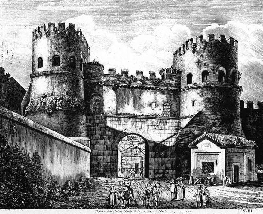 Luigi Rossini,Porta Ostiense (1850)