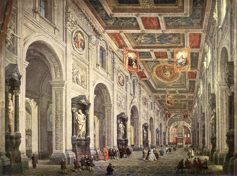 Giovanni Paolo Pannini,Intérieur de Saint-Jean du Latran (?, avant 1765, date indéterminée)