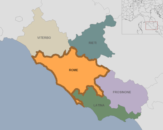 Carte du Latium