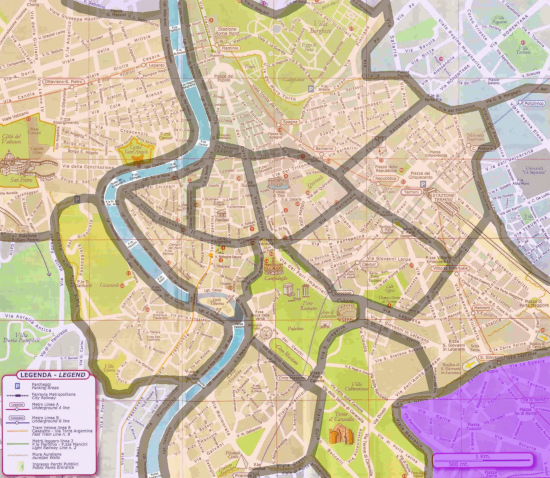 carte quartiers de rome