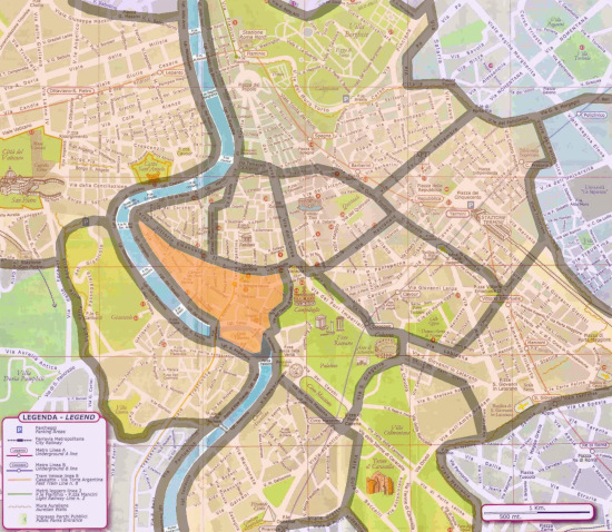 carte quartiers de rome