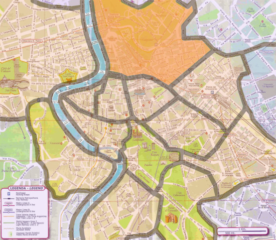 carte quartiers de rome