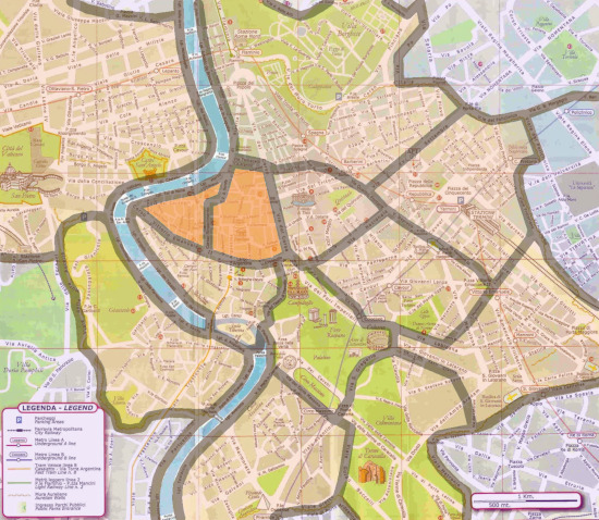 carte quartiers de rome