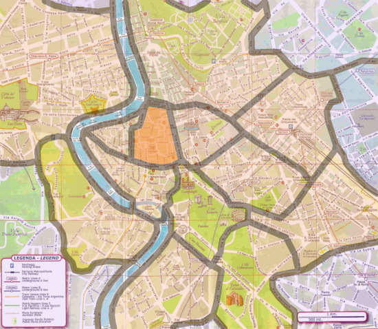 carte quartiers de rome