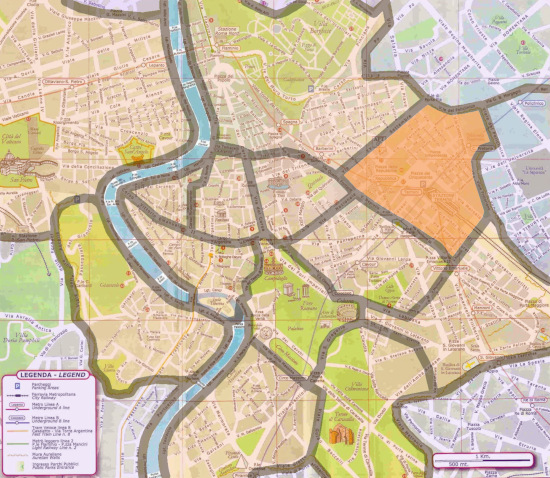 mappa quartieri di roma