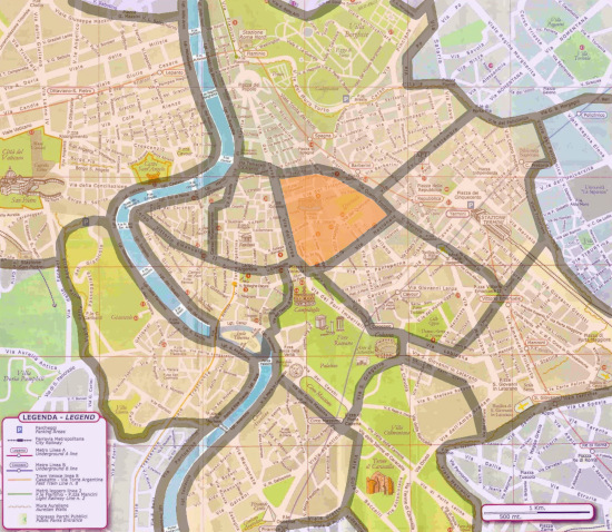 carte quartiers de rome