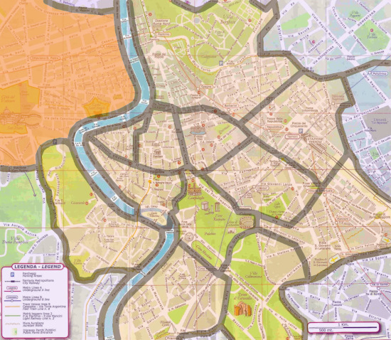 carte quartiers de rome