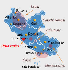 cartina del lazio
