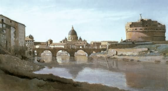 camille corot - the tiber and the rome castle