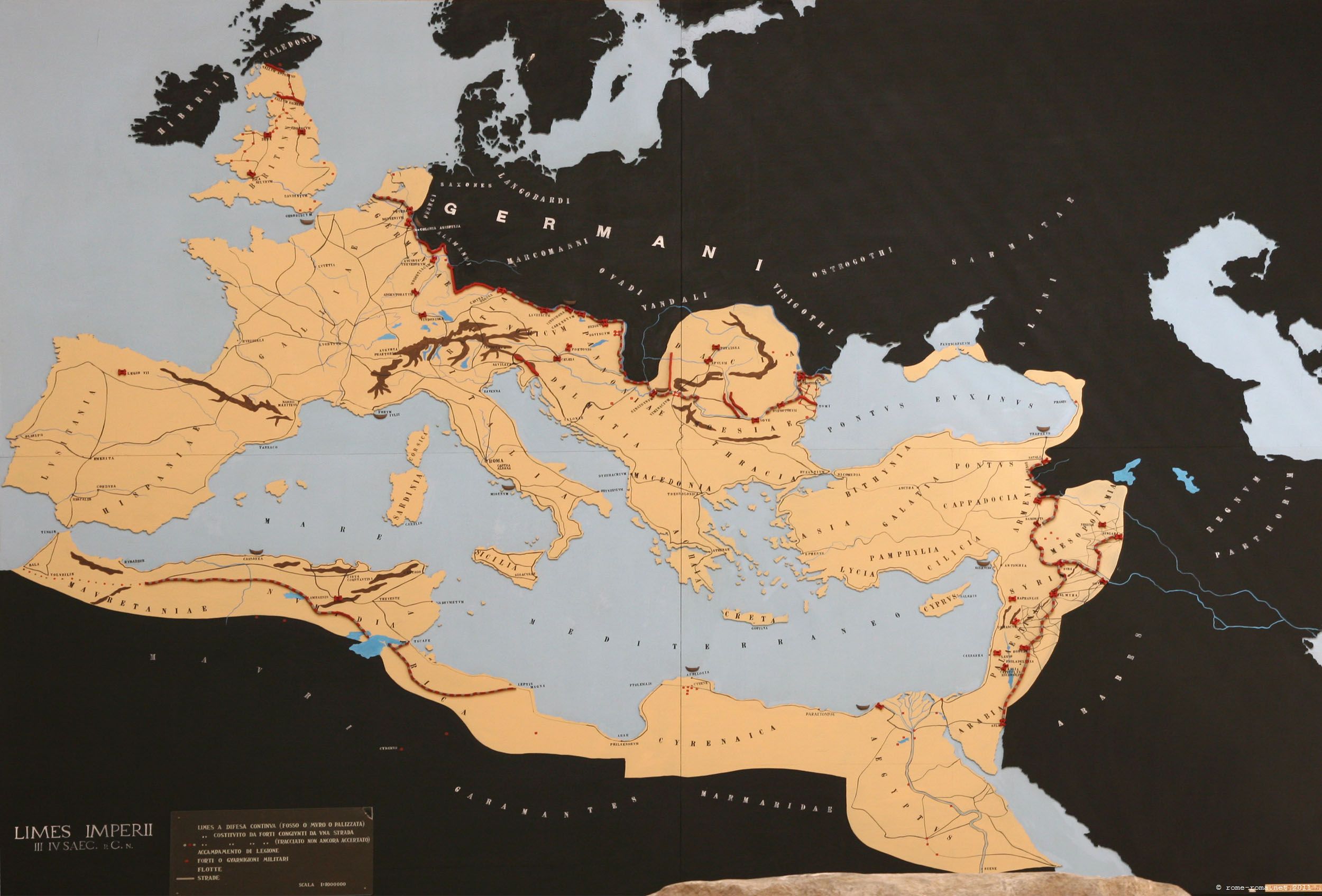 Mappa dell'Impero Romano al suo apice