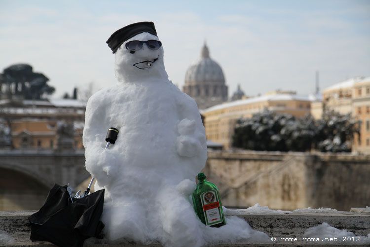 Neige à Rome, 3 et 4 février 2012