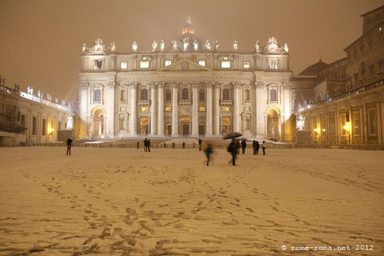 Rome sous la neige, 10 et 11 février 2012