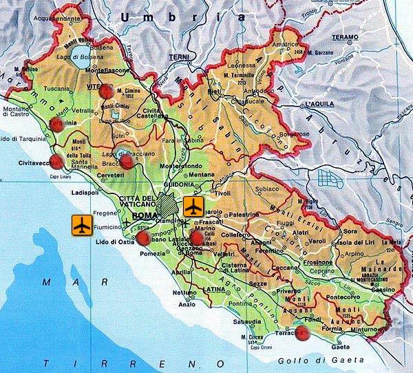 Hôtels aéroports de Rome et dans le Latium