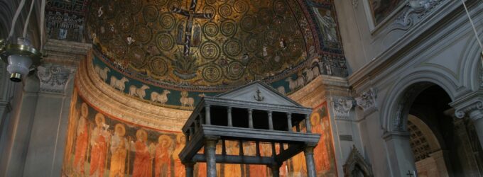 Abside, mosaïque et fresque, basilique Saint-Clément, Rome