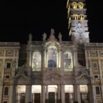 The facade and the bell tower at night, Santa Maria Maggiore