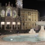 The facade and the night fountain, Basilica of Saint Mary Major