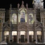 The facade and the bell tower at night, Santa Maria Maggiore