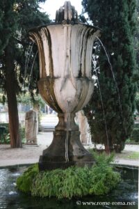 Roman vase, fountain of the garden of the Baths of Diocletian in Rome