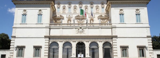 Façade de la Villa Borghese avec la galerie Borghese
