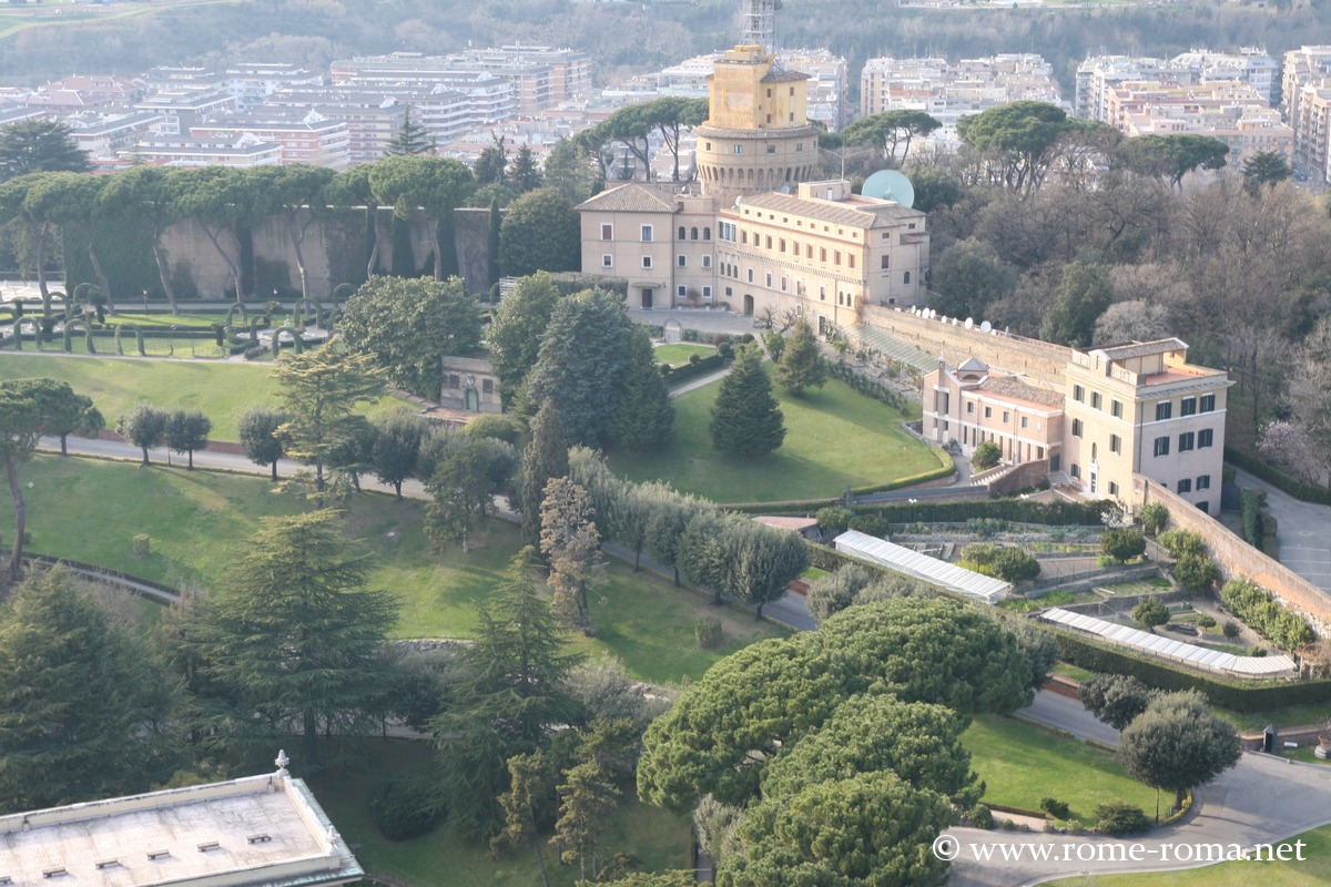 View over part of the Vatican Gardens