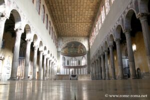 The interior of the Basilica of Santa Sabina in Rome
