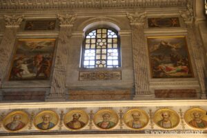 Medallions of the popes in the Basilica of Saint Paul Outside the Walls, Rome