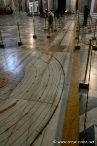 Méridienne solaire de basilique Sainte-Marie des Anges à Rome