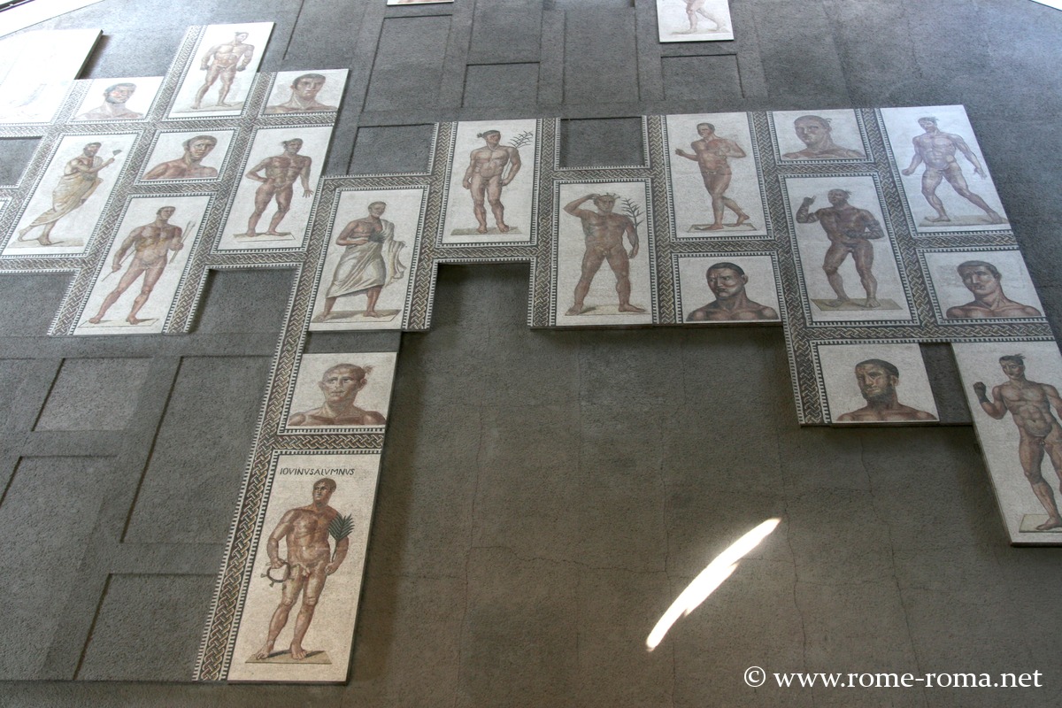 Mosaic of athletes (Vatican Museums) of the Baths of Caracalla