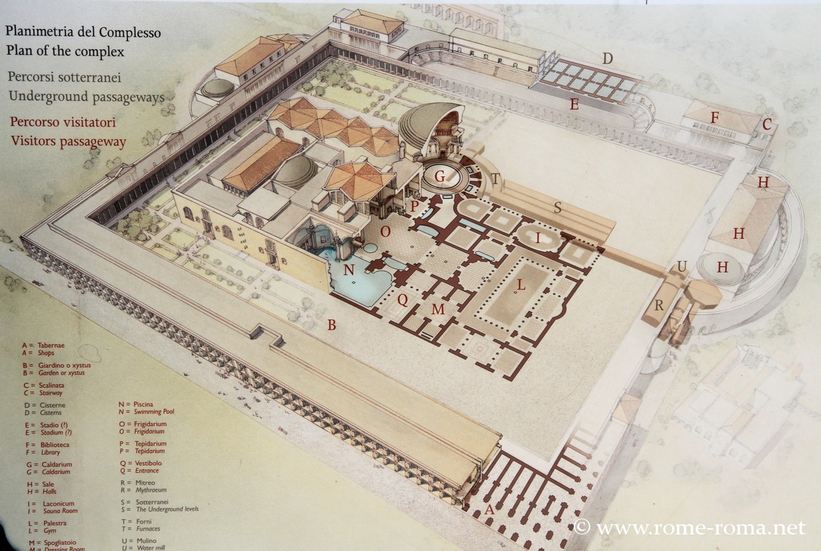 Map of the Baths of Caracalla