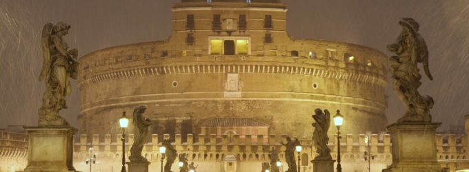 Castle Sant'Angelo under the snow in Rome