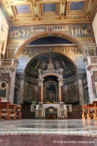 Mosaics at Saint Praxedes: triumphal arch and apse, Rome