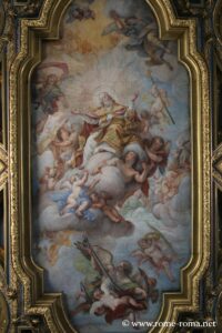 Fresco of the ceiling of the upper basilica of St. Clement in Rome