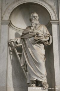 Statues, porch of Saint Paul outside the walls, Rome