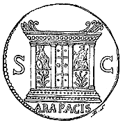 Ara Pacis, As de Néron, monnaie romaine