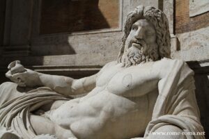 Statua del Marforio, in fontana Oceano, musei capitolini